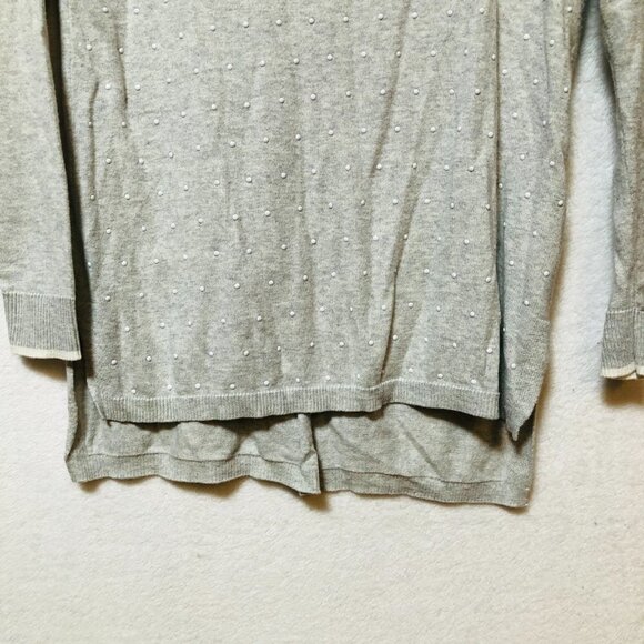 Elle Gray and White Dotted Long Sleeve Sweater Size XZ - Picture 4 of 6
